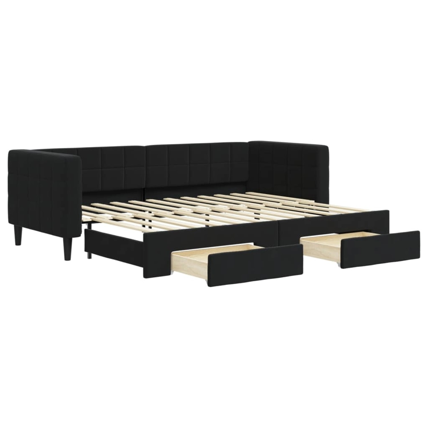 vidaXL Tagesbett Ausziehbar mit Schubladen Schwarz 80x200 cm Samt1898354 günstig online kaufen
