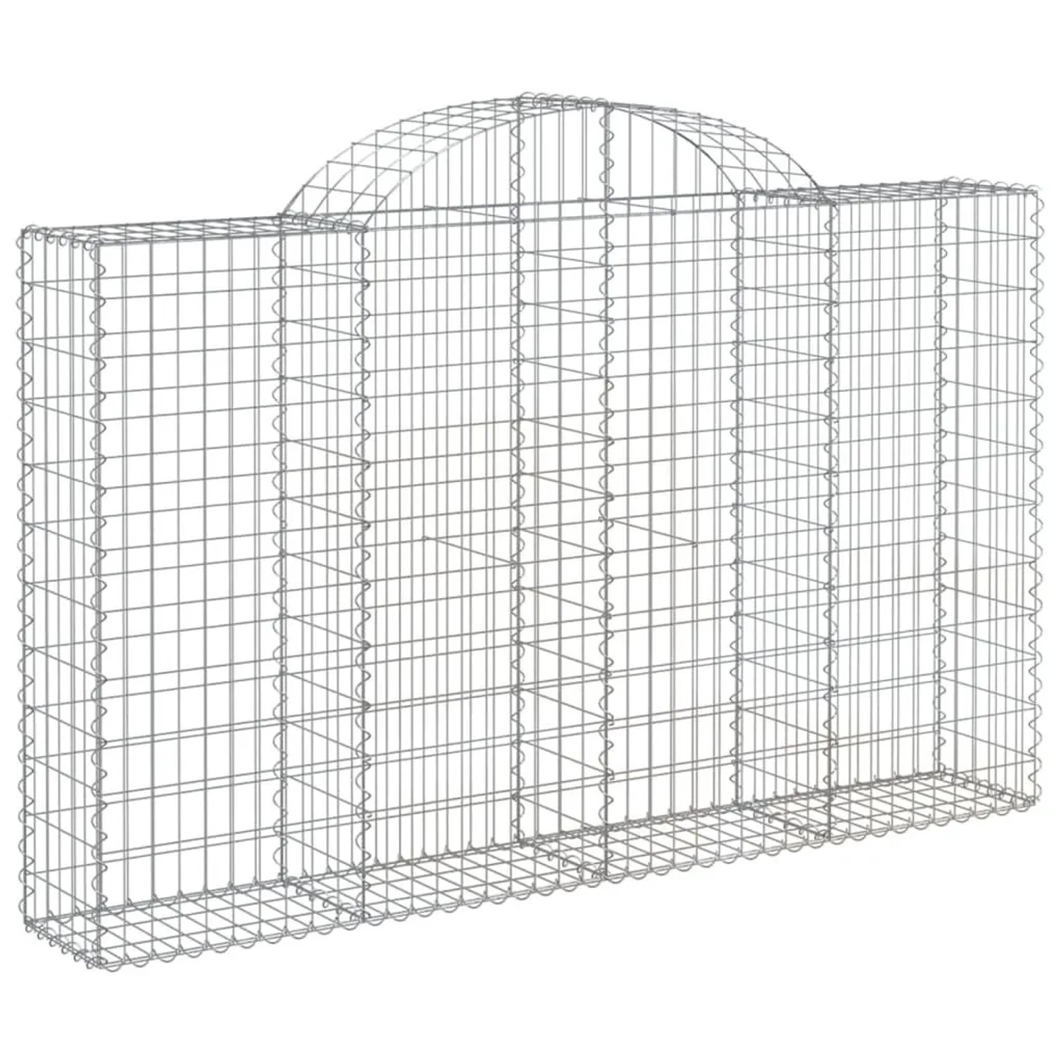 vidaXL Gabionen mit Hochbogen 7 Stk 200x30x120/140cm Verzinktes Eisen 3146136