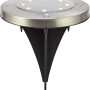 3er Set LED Solar-Bodenleuchte Faenza, Ø 11,5cm, silberfarben, mit Erdspieß für den Garten.