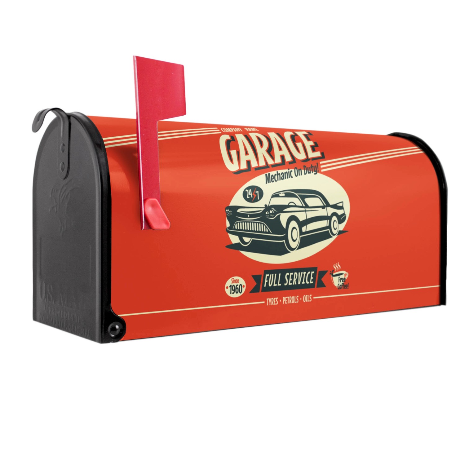 Banjado Amerikanischer Briefkasten Schwarz 48x22x16cm US Mailbox Letterbox günstig online kaufen