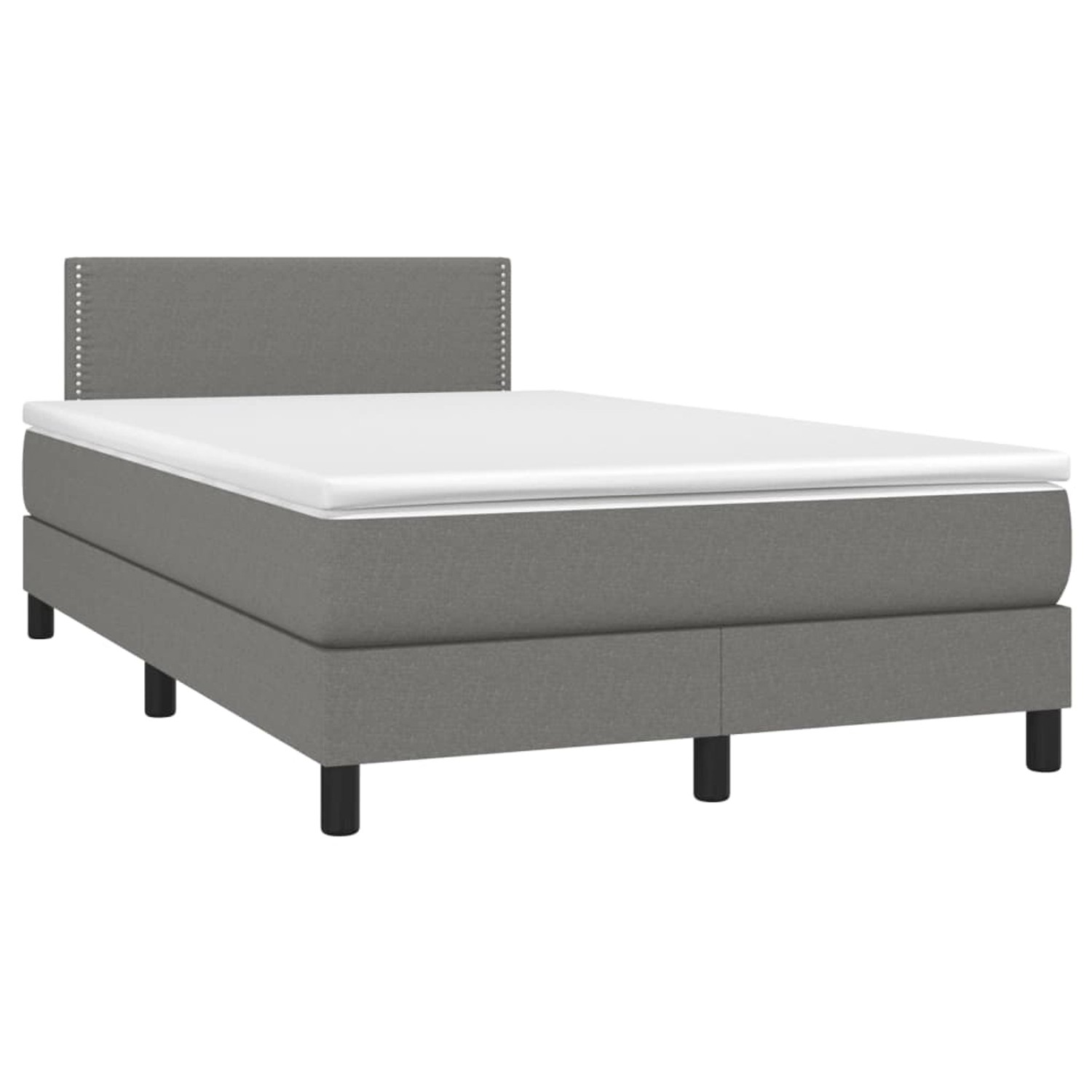 vidaXL Boxspringbett mit Matratze & LED Dunkelgrau 120x190 cm Stoff 3270033 günstig online kaufen