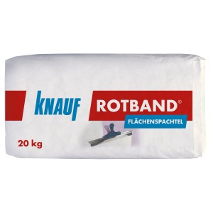 Knauf Rotband Flächenspachtel, 20 kg Sack, zum Füllen von Rissen und Löchern im Innenbereich.