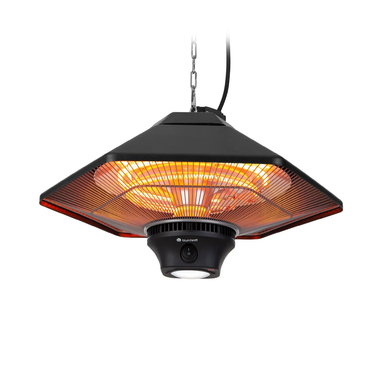 Blumfeldt Heat Hexa Infrarot-Heizstrahler 800/1200/2000 W Halogen IP34 LED Schwarz