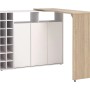 Vinalo Barmöbel: weißer Barschrank mit Weinregal, Stauraum und drehbarem Bartisch in heller Holzoptik.