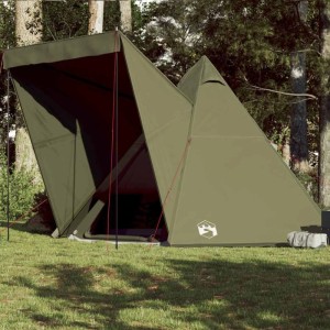 vidaXL Tipi-Familienzelt 6 Personen Olivgrün Wasserdicht 4009442