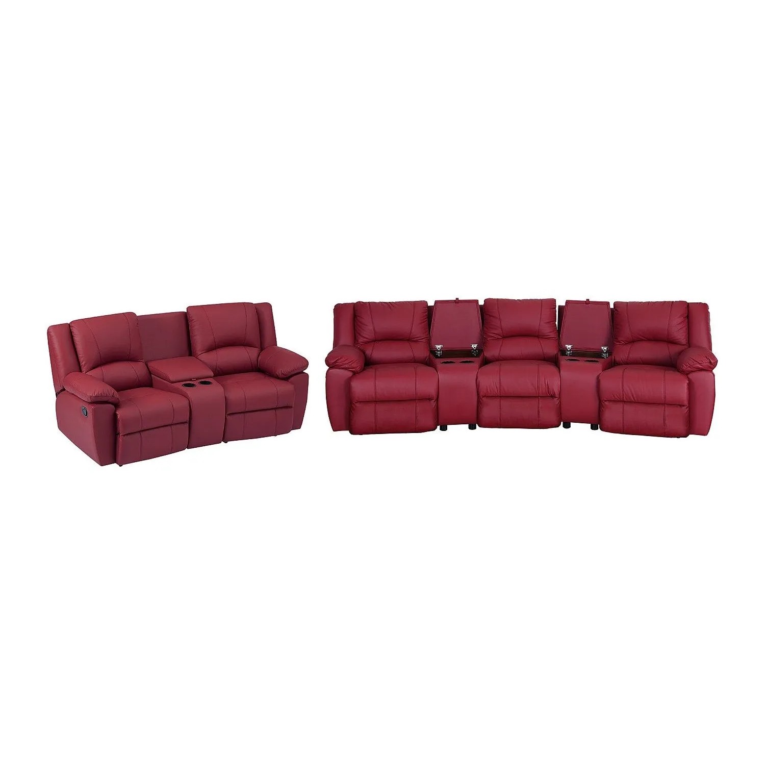 Vente-unique Couchgarnitur Aroma Rot 201 cm  308 cm