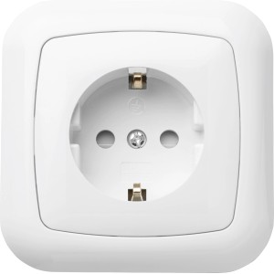 Weiße CMI Schutzkontakt Steckdose Trend zur Unterputzmontage.