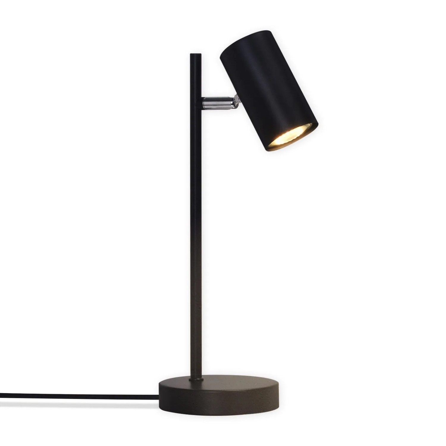 NETTLIFE Nachttischlampe Schwarz Tischlampe Wohnzimmer Schwenkbar 350° Gu10 Metall Büro