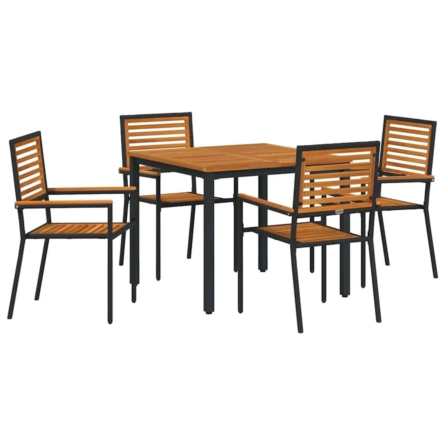 vidaXL Garten Essgruppe 5-Tlg Schwarz und Braun Poly-Rattan 3365493