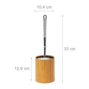 Relaxdays WC-Bürstenhalter Bambus mit Kunststoffeinsatz 33 cm x 10,4 cm x 10,4 cm 0,3 kg