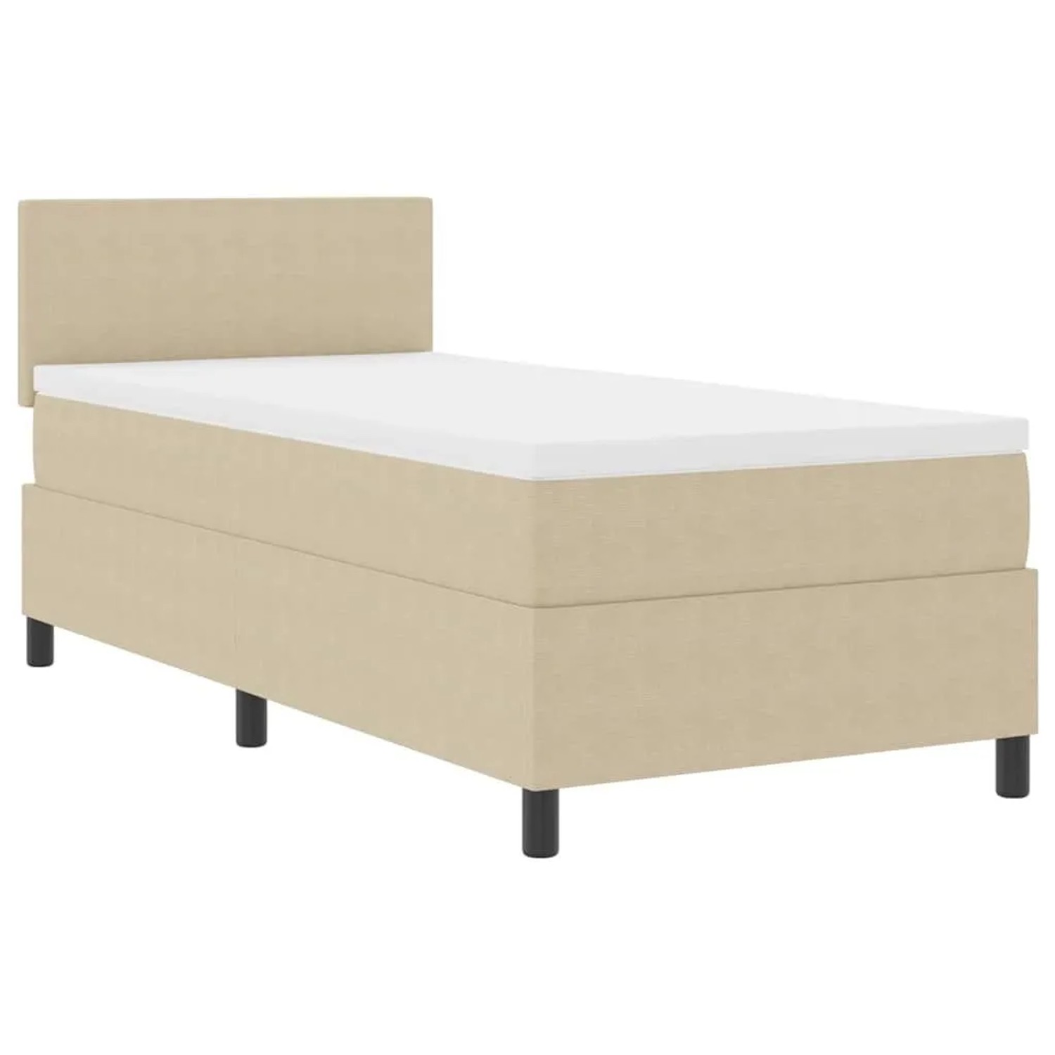 vidaXL Boxspringbett Hellgrau und Weiß 203 x 90 x 88 cm Cordstoff 3337498 günstig online kaufen