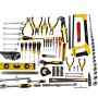 TECH-CRAFT Werkzeugkoffer, 130-teilig, mit Hammer, Schraubenschlüssel, Zangen, Schraubendrehern und Säge.