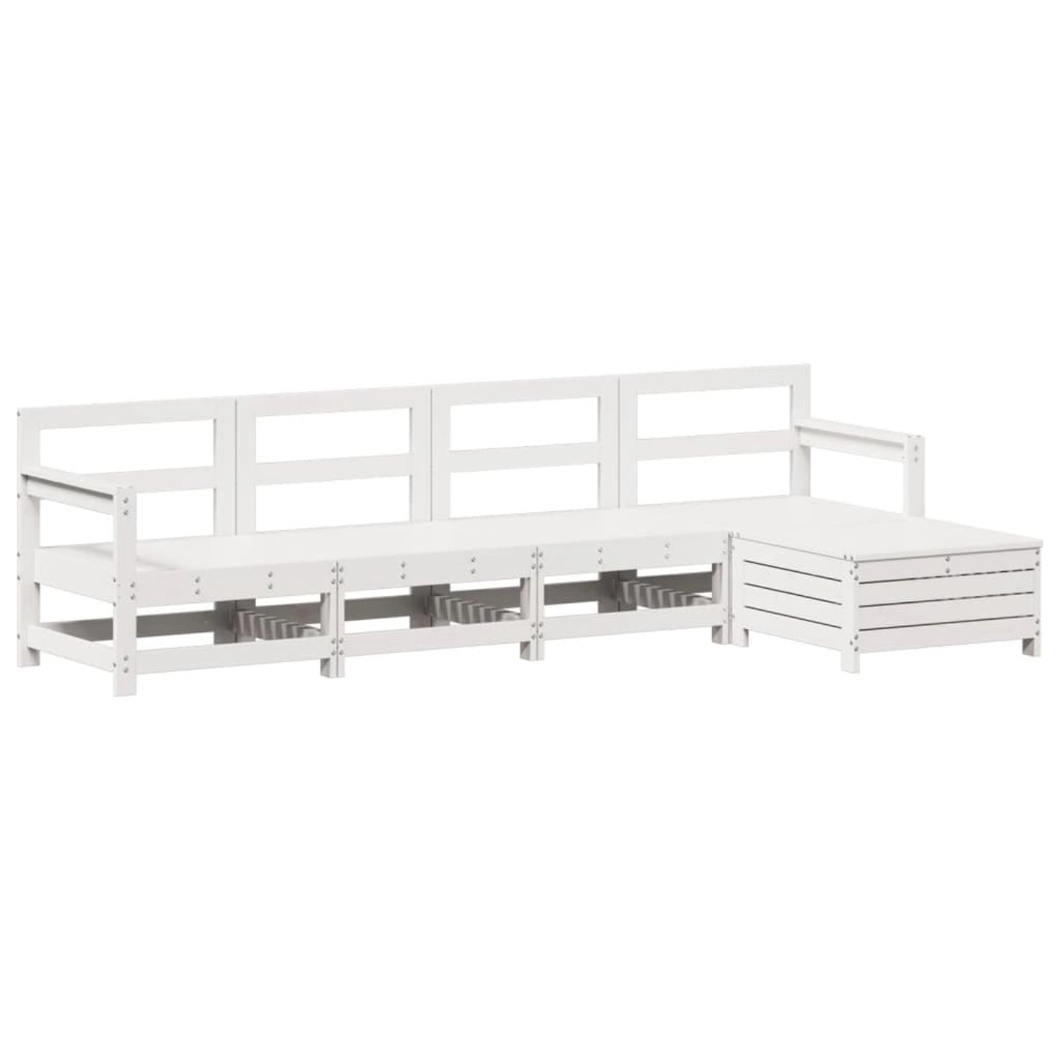 vidaXL 5-Tlg Garten-Sofagarnitur Weiß Massivholz Kiefer 3250853 günstig online kaufen