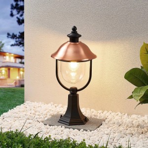 Lindby Außenleuchte Laterne Clint 9630100 Spritzwassergeschützt Retro Vintage Antik in Kupfer aus Aluminium 1-flammig E27
