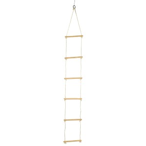 Robuste small foot Strickleiter mit 6 Holzsprossen und Kunststoffkordeln, ideal für Baumhaus und Spiel.