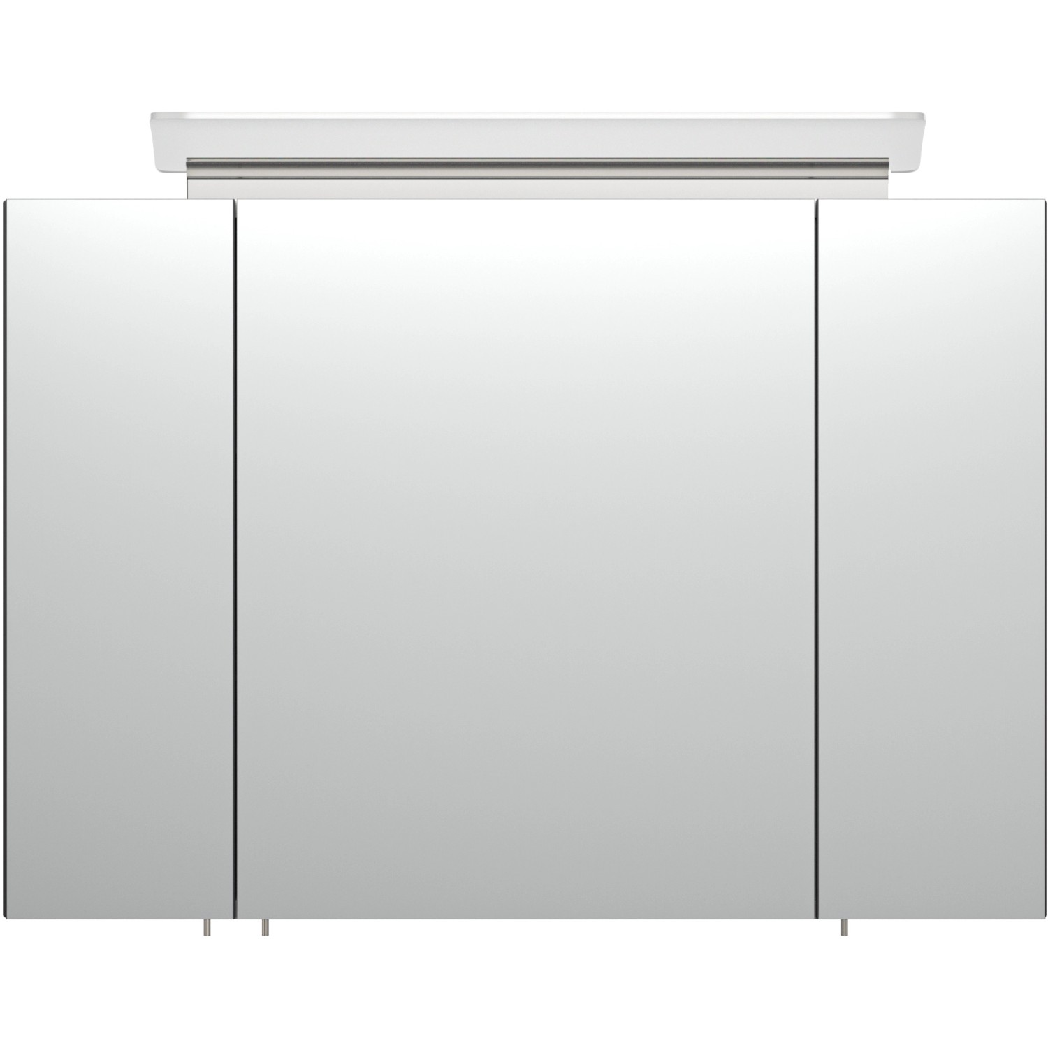 Posseik Spiegelschrank Anthrazit 90cm - Mit LED Beleuchtung Und 6 Glasböden