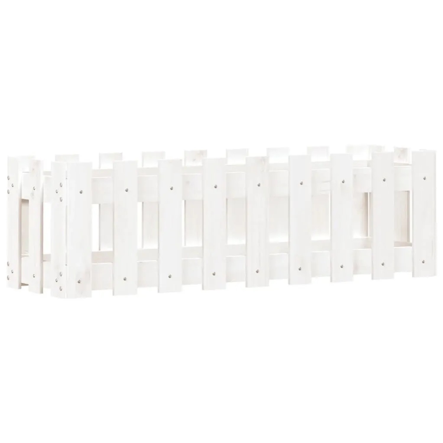 vidaXL Hochbeet Lattenzaun-Design Weiß 100x30x30 cm Massivholz Kiefer 83247 günstig online kaufen