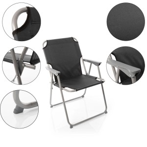 BigDean 2 Stück Klappstuhl Faltstuhl Angelstuhl Anthrazit Grau Robust Klappbar Bis 120 Kg Belastbar Klassischer Gartenstuhl Für Garten Camping
