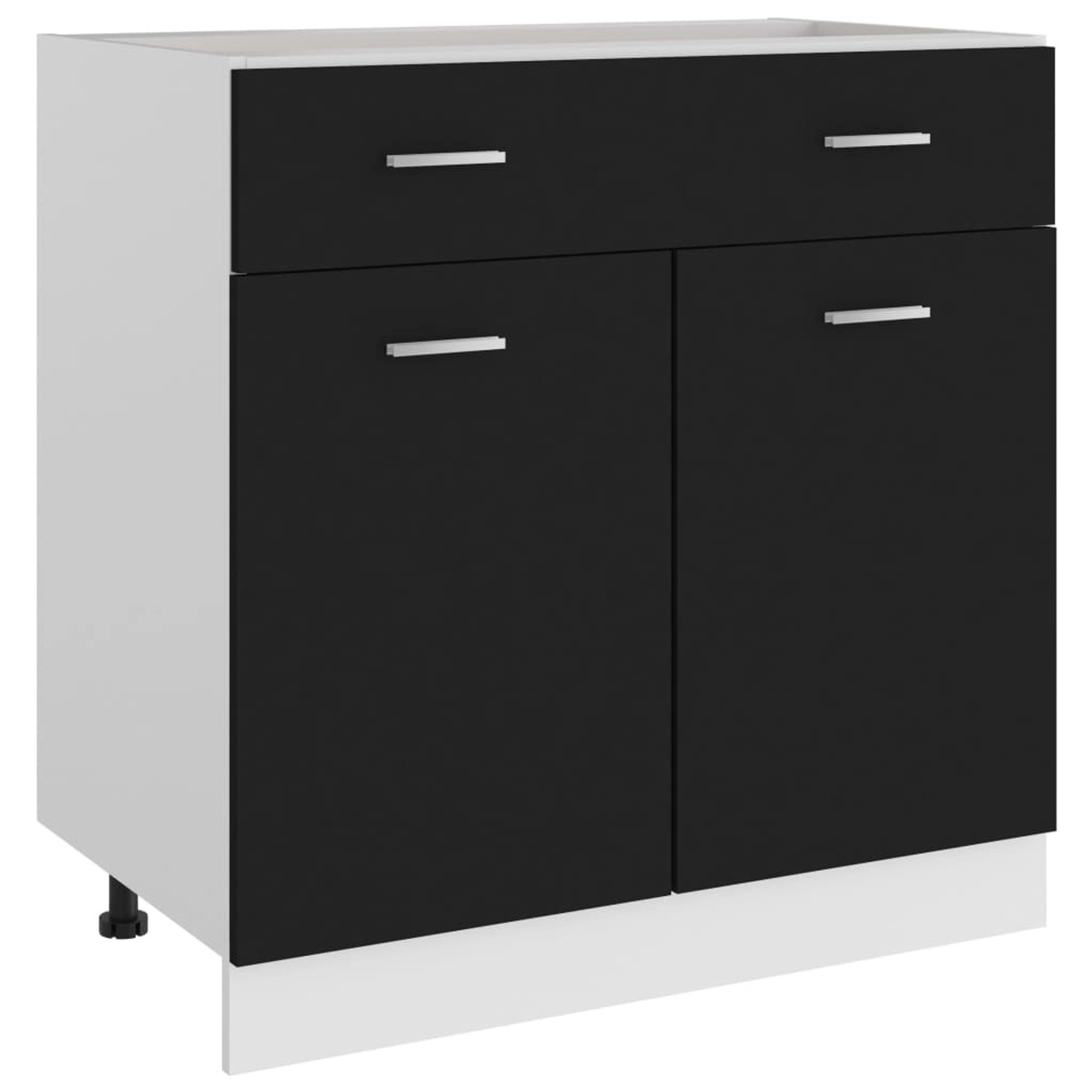 vidaXL Schubunterschrank Schwarz 80x46x8...