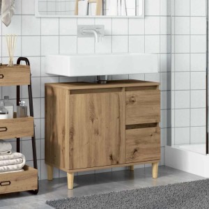 vidaXL Waschbeckenunterschrank Artisan-Eiche 65x33x60 cm Holzwerkstoff 857121