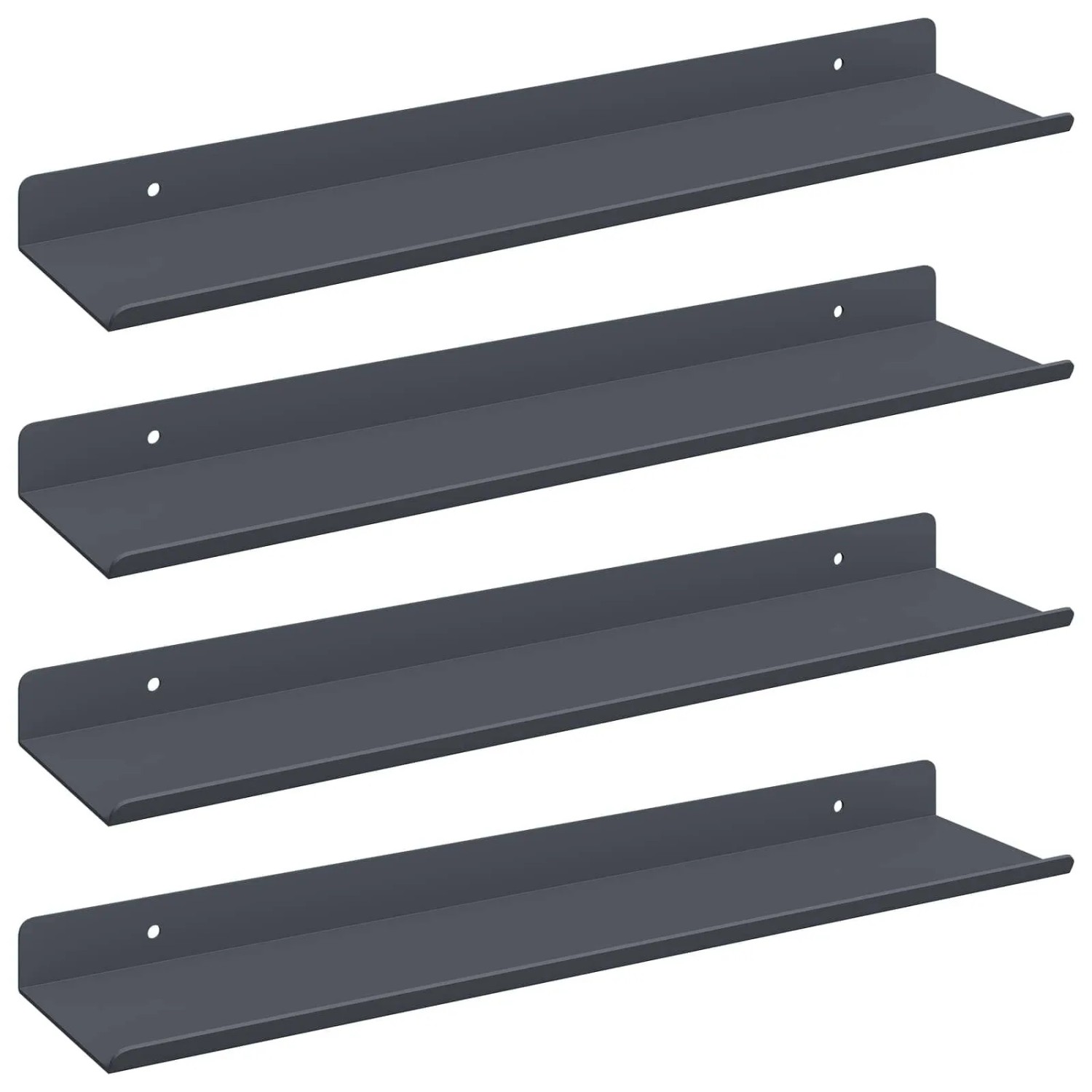 vidaXL Schwebendes Regal 4 Stk Anthrazit 40 x 9 x 2,5 cm Stahl 8003953