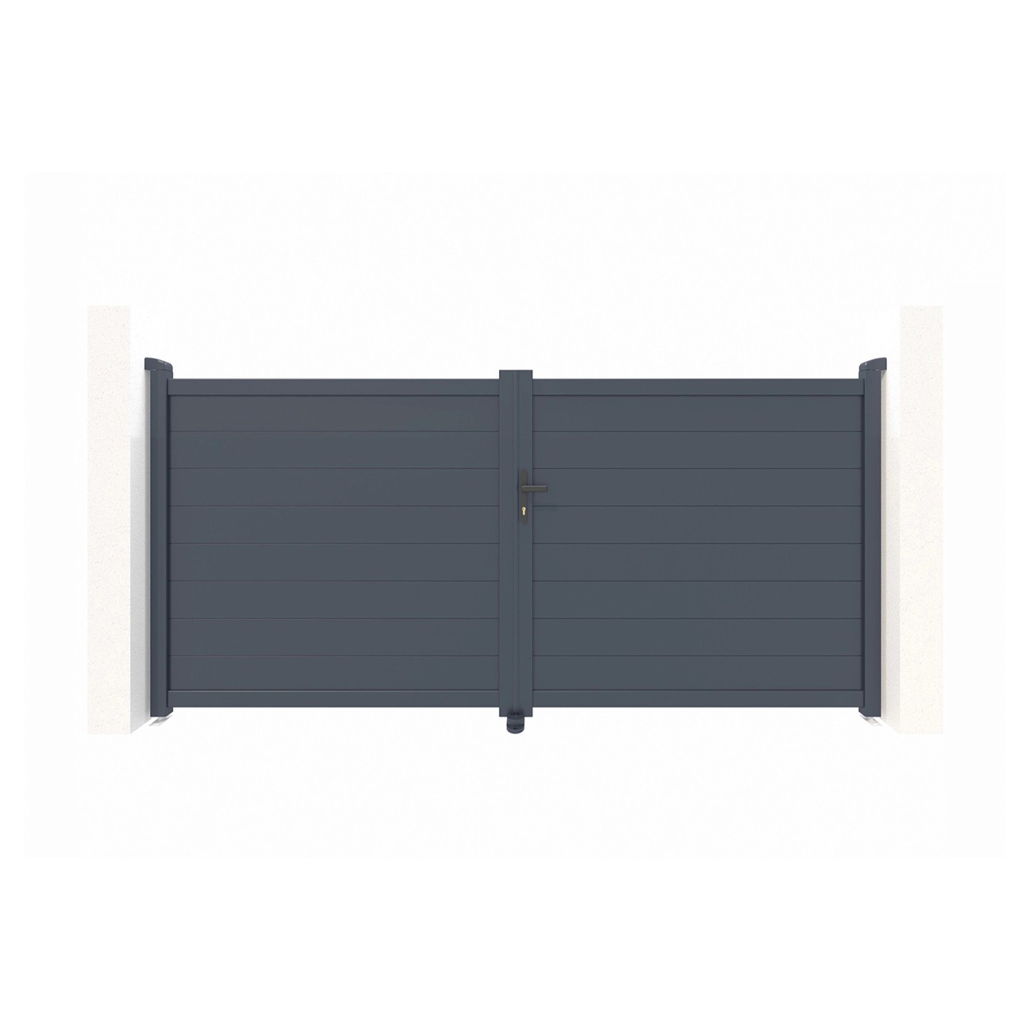 Casanoov Flügeltor 3M Eiger H 140Cm & 2 Pfosten H 166Cm Aluminium Grau günstig online kaufen