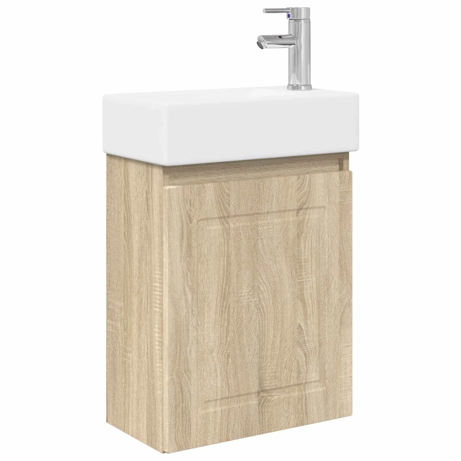 vidaXL Badezimmer Waschtischunterschrank mit Wasserhahn Sonoma-Eiche 889513