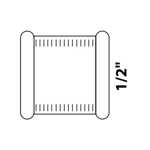 Skizze einer Kirchhoff Doppelmuffe 18,7 mm (1/2 IG) aus Messing für Gewindefittings.