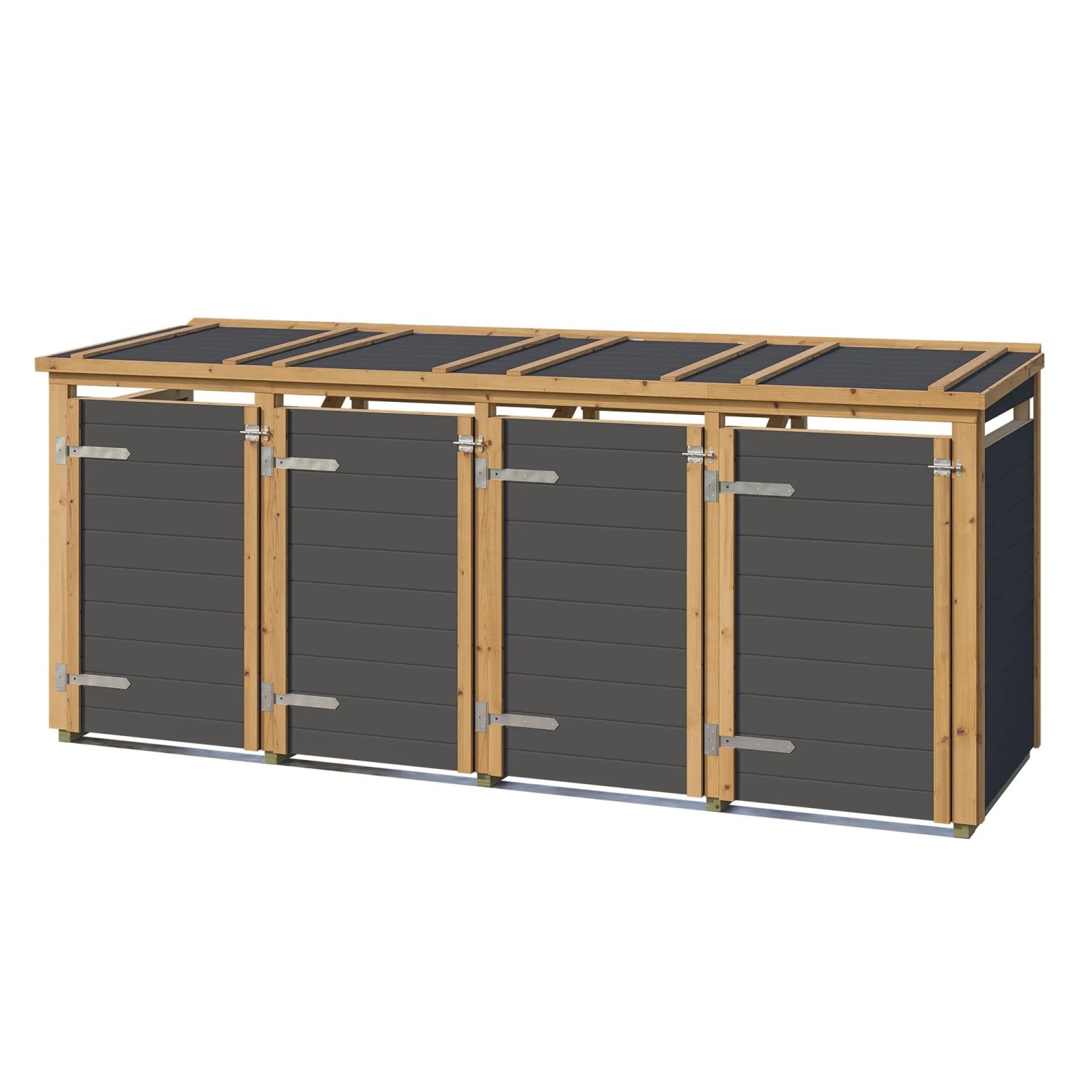Weka Mülltonnenbox Killarney für 4 Tonnen Anthrazit-Eiche