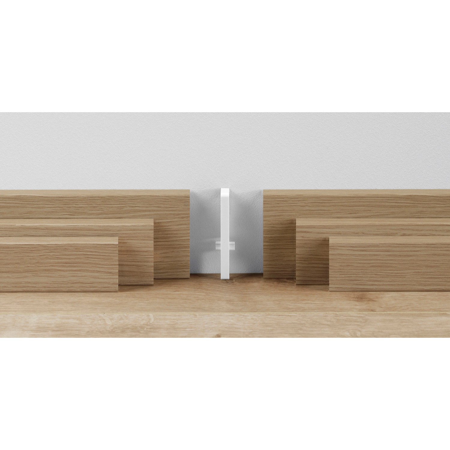 Parador Übergangskappe variabel, weiß, für Sockelleisten SL 3/6/18. Zubehör für Laminat & Parkett.