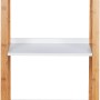 Wenko Regal Finja aus Bambus mit 3 weißen MDF-Etagen, braunes Holz.