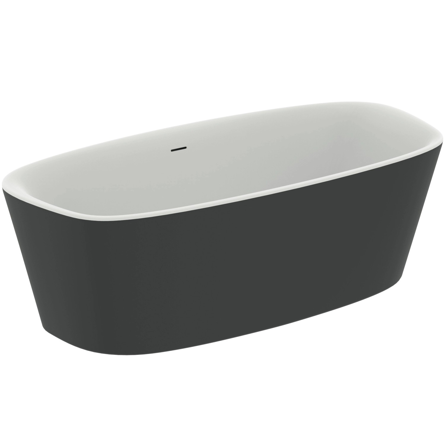 Ideal Standard Oval-Badewanne Dea freistehend 190 cm x 90 cm Schwarz Matt