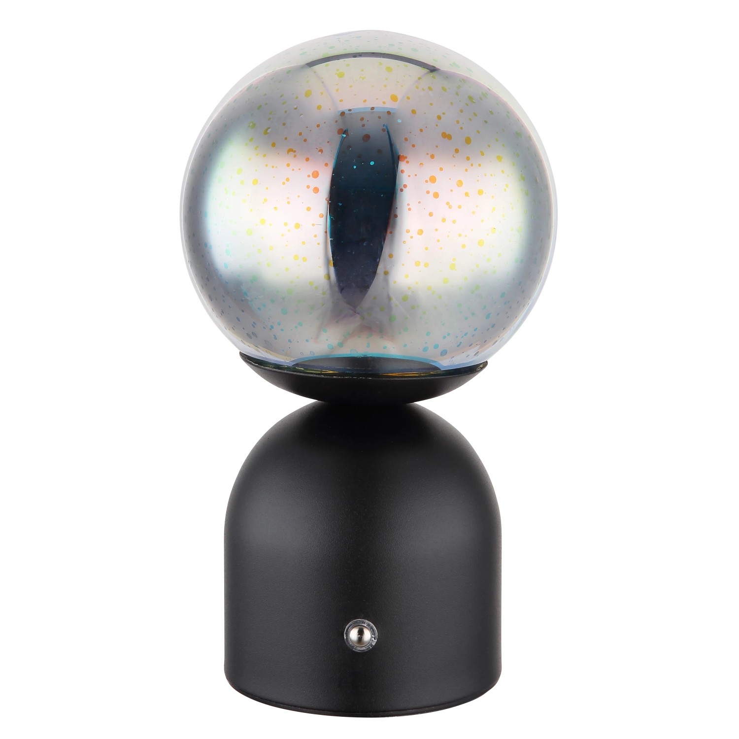 Globo Tischleuchte Julsy, schwarzes Metall, 3D-Effekt, 21 cm. LED-Tischlampe für stimmungsvolles Licht.