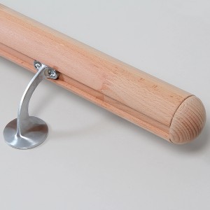 Handlauf Komplettset Buche, 2000 mm, mit Halterung für den Innenbereich.