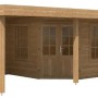 Unbehandeltes Carlsson Gartenhaus Johanna-40 mit Flachdach, 718x404 cm. Holz-Gartenhaus mit Doppeltür und Fenster.