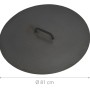 Schwarzer CookKing Deckel für Feuerschalen, Ø 80,5 cm, aus robustem Stahl.
