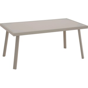 Tisch aus dem Gartenmöbel-Set Jamapa, Stahl hellgrau, Teil der Lounge-Gartenmöbel.