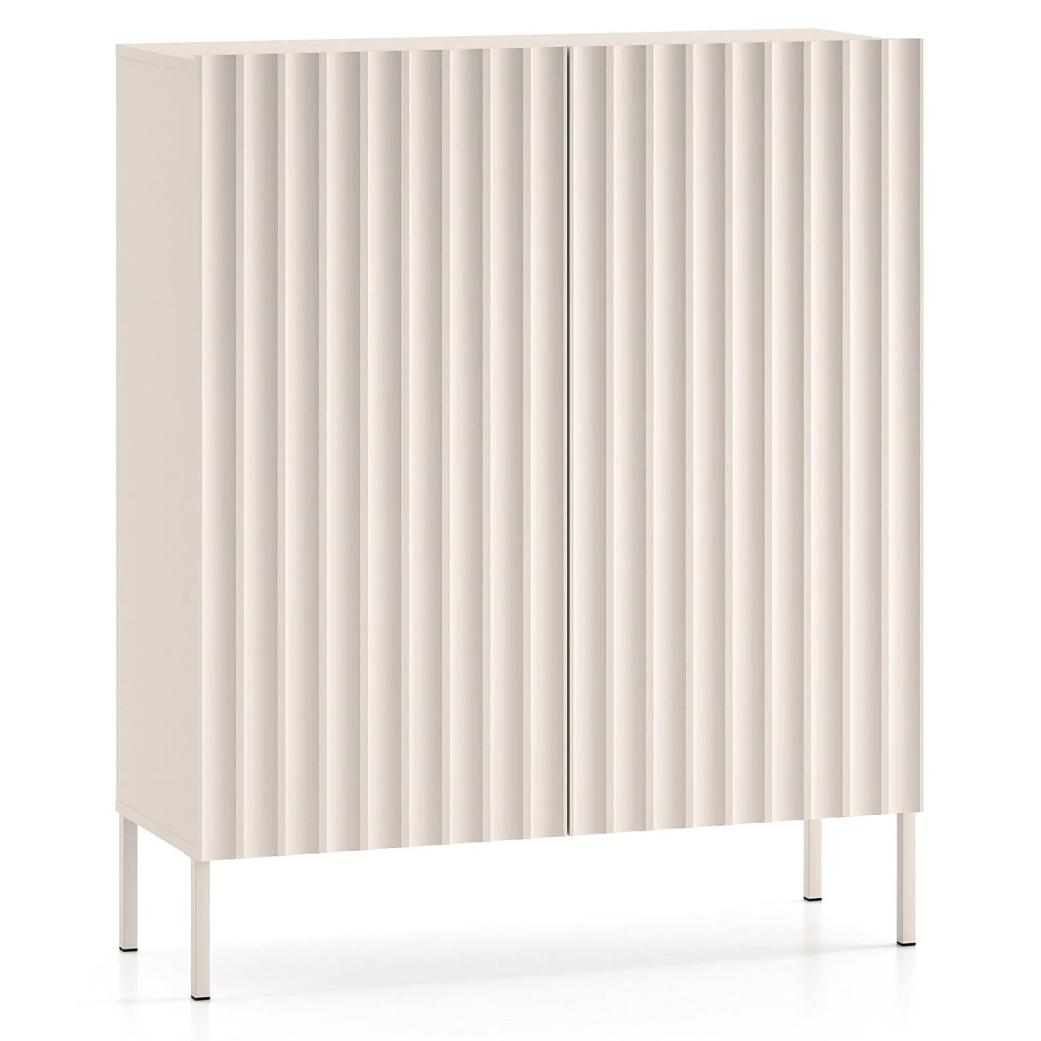 Selsey Highboard Derriva Zweitürig Mit Gerillten Fronten 100 Cm Kaschmir