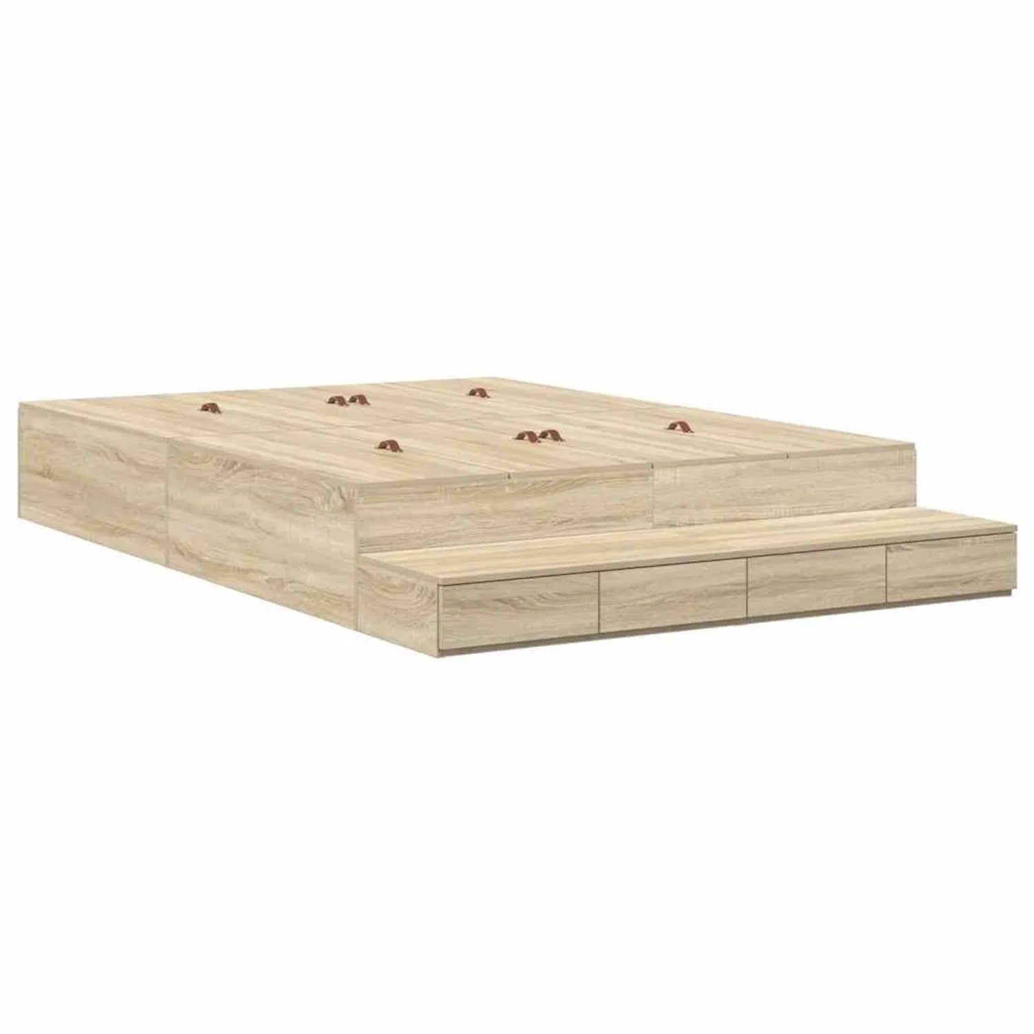 vidaXL Stauraumbett Sonoma-Eiche 140 cm Holzwerkstoff 3335639 günstig online kaufen