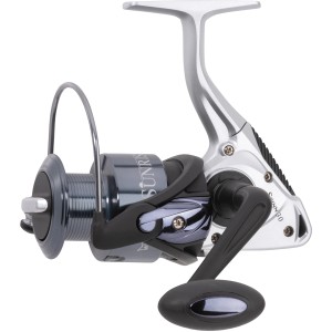 Westline Sunrise Angelrolle Spin 3000, silber/schwarz, für Spinnangelei.