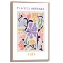 Gerahmtes Bild Ibiza Flower Market, 30x20 cm, mehrfarbig. Wandbild mit Blumenmotiv im Holzrahmen.