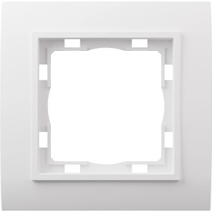 Weißer Abdeckrahmen Vilma 1-fach für Schalter und Steckdosen.