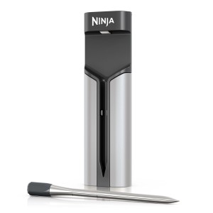 Ninja Thermometer ProChef WP100EU, kabelloses Grillthermometer in Schwarz-Grau mit Ladestation.