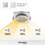 Oktaplex Einbaustrahler Lyon, dimmbar per Lichtschalter, Aluminium, Warmweiß. Deckenspot mit Dimmfunktion.
