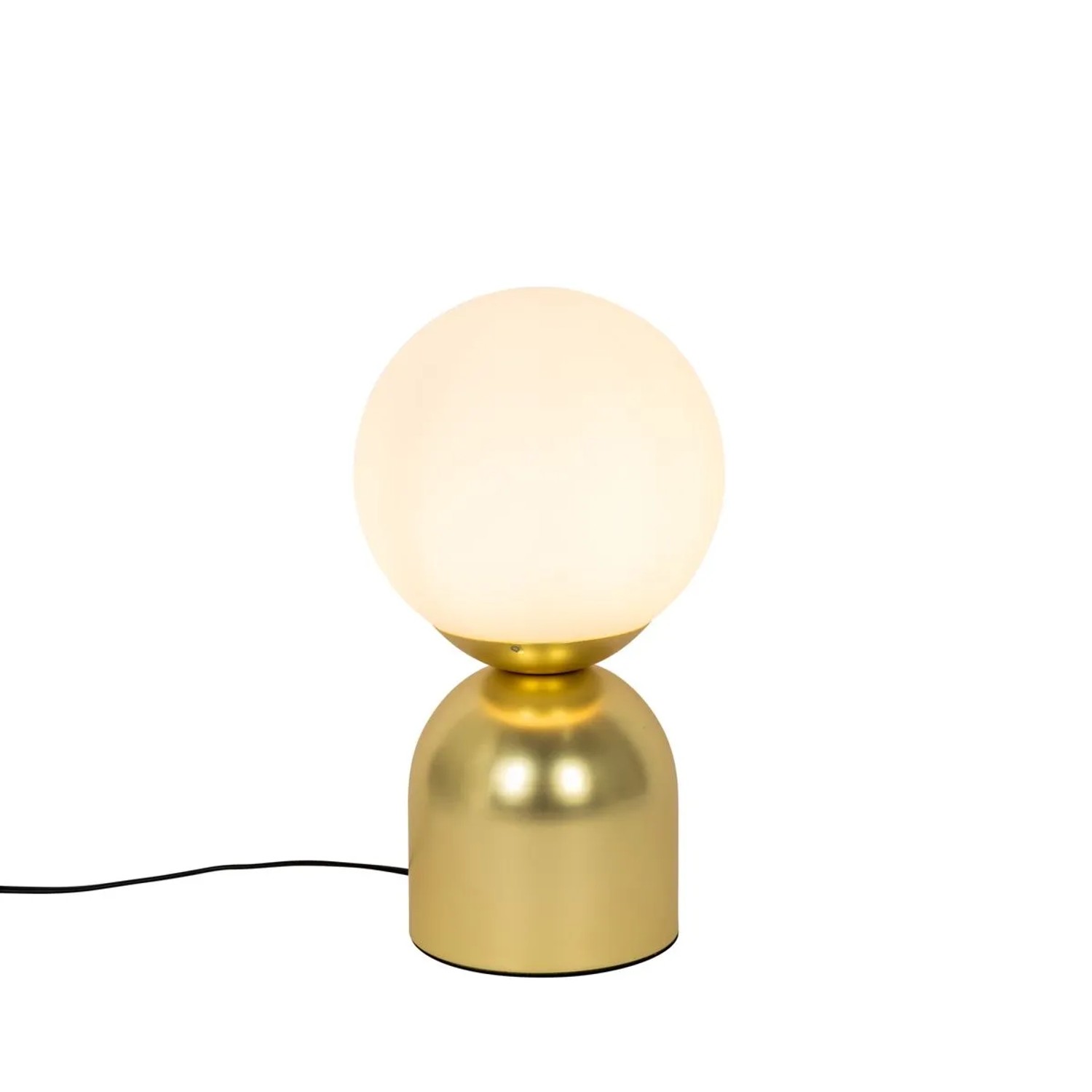 QAZQA Hotel-Chic-Tischlampe Gold mit Opalglas Pallon Trend