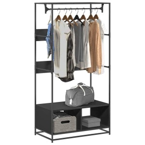vidaXL Kleiderständer Schwarz 90x50x180 cm Holzwerkstoff 849294