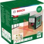 Bosch Quigo Kreuzlinienlaser mit MM 2 Universalklemme im Karton. Prüfwerkzeug für präzise Ausrichtung.
