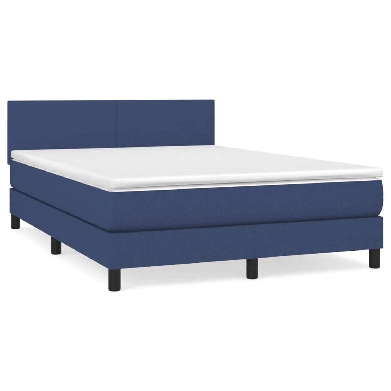 vidaXL Boxspringbett Boxspringbett mit Matratze Blau 140x200 cm Stoff Bett günstig online kaufen