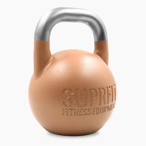 Kupferfarbene Suprfit Pro Competition Kettlebell 50 kg mit silbernem Edelstahlgriff für Fitness-Training.