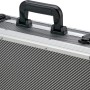 LUX Aluminium Werkzeugkoffer, silber/schwarz, mit Tragegriff und Verschlüssen.